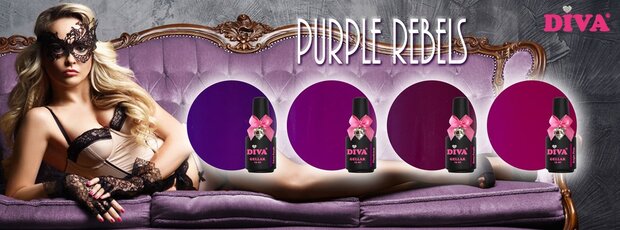 Diva Gelpolish Purple Rebels incl glitter Purple Madness