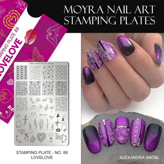 Moyra Stamping Plaat 88 Lovelove Beauty Nail Academy Brabant 